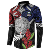 Aotearoa and Samoa Mo Te Tiriti Button Sweatshirt Tangata Moana Stand with Tangata Whenua LT9 - Polynesian Pride