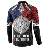 Aotearoa and Samoa Mo Te Tiriti Button Sweatshirt Tangata Moana Stand with Tangata Whenua LT9 - Polynesian Pride
