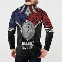 Aotearoa and Samoa Mo Te Tiriti Button Sweatshirt Tangata Moana Stand with Tangata Whenua LT9 - Polynesian Pride
