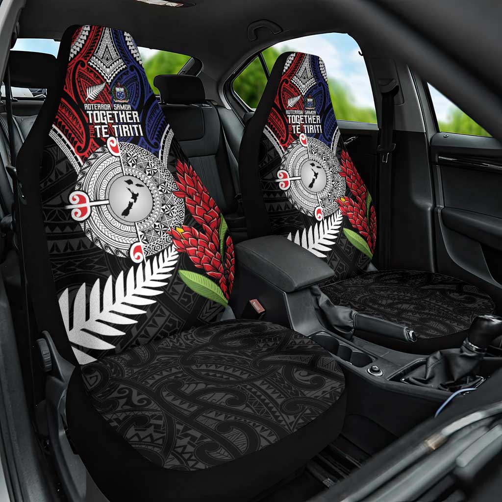 Aotearoa and Samoa Mo Te Tiriti Car Seat Cover Tangata Moana Stand with Tangata Whenua LT9 One Size Blue - Polynesian Pride
