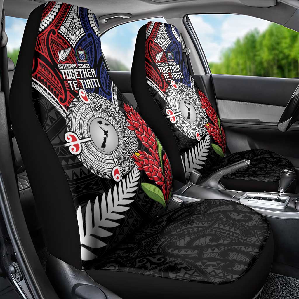 Aotearoa and Samoa Mo Te Tiriti Car Seat Cover Tangata Moana Stand with Tangata Whenua LT9 - Polynesian Pride
