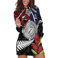 Aotearoa and Samoa Mo Te Tiriti Hoodie Dress Tangata Moana Stand with Tangata Whenua
