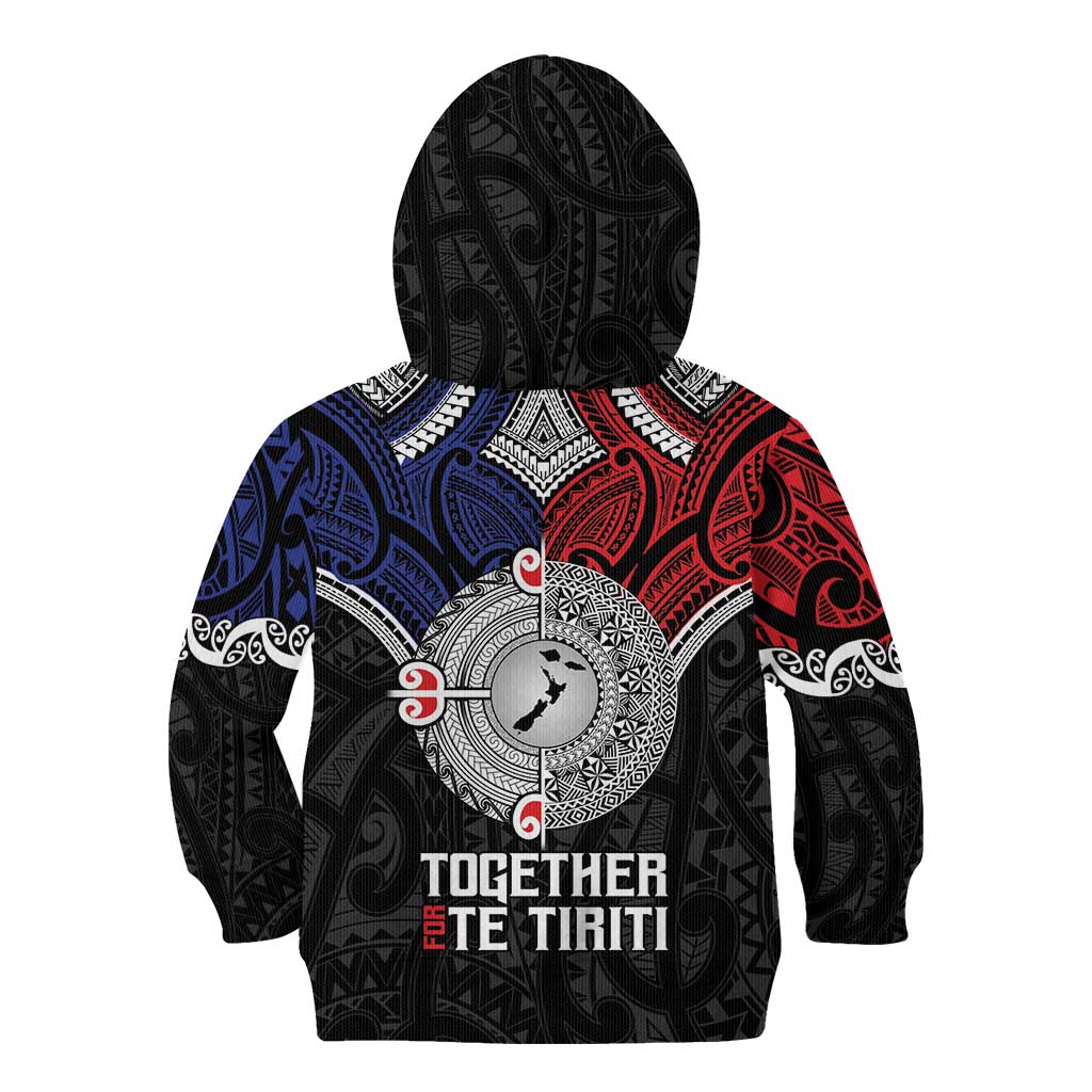 Aotearoa and Samoa Mo Te Tiriti Kid Hoodie Tangata Moana Stand with Tangata Whenua