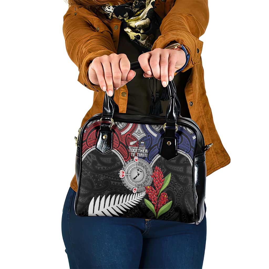 Aotearoa and Samoa Mo Te Tiriti Shoulder Handbag Tangata Moana Stand with Tangata Whenua LT9 One Size Blue - Polynesian Pride