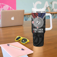 Aotearoa and Samoa Mo Te Tiriti Tumbler With Handle Tangata Moana Stand with Tangata Whenua LT9 - Polynesian Pride