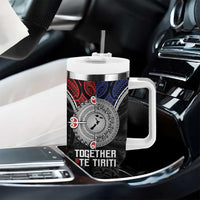 Aotearoa and Samoa Mo Te Tiriti Tumbler With Handle Tangata Moana Stand with Tangata Whenua LT9 - Polynesian Pride