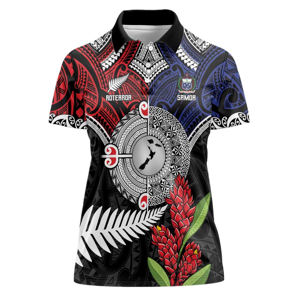 Aotearoa and Samoa Mo Te Tiriti Women Polo Shirt Tangata Moana Stand with Tangata Whenua
