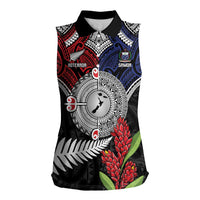 Aotearoa and Samoa Mo Te Tiriti Women Sleeveless Polo Shirt Tangata Moana Stand with Tangata Whenua