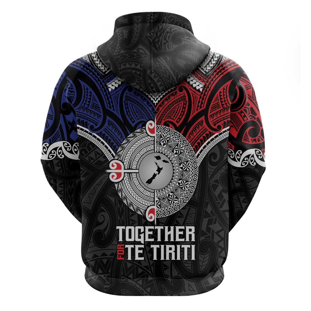 Aotearoa and Samoa Mo Te Tiriti Zip Hoodie Tangata Moana Stand with Tangata Whenua LT9 - Polynesian Pride