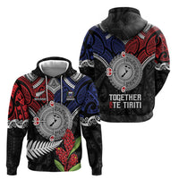 Aotearoa and Samoa Mo Te Tiriti Zip Hoodie Tangata Moana Stand with Tangata Whenua LT9 - Polynesian Pride