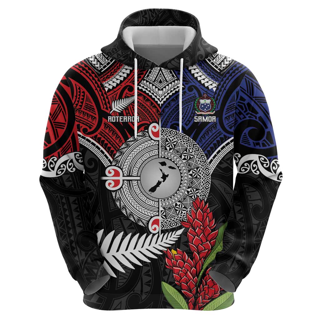 Aotearoa and Samoa Mo Te Tiriti Zip Hoodie Tangata Moana Stand with Tangata Whenua LT9 - Polynesian Pride