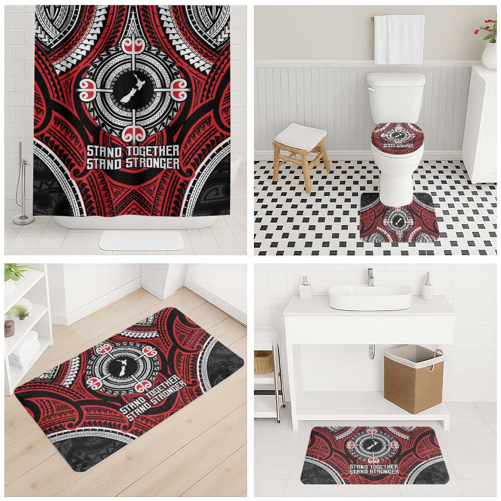 Aotearoa Proud To Be Maori Bathroom Set New Zealand Fight Together - Polynesian Pride