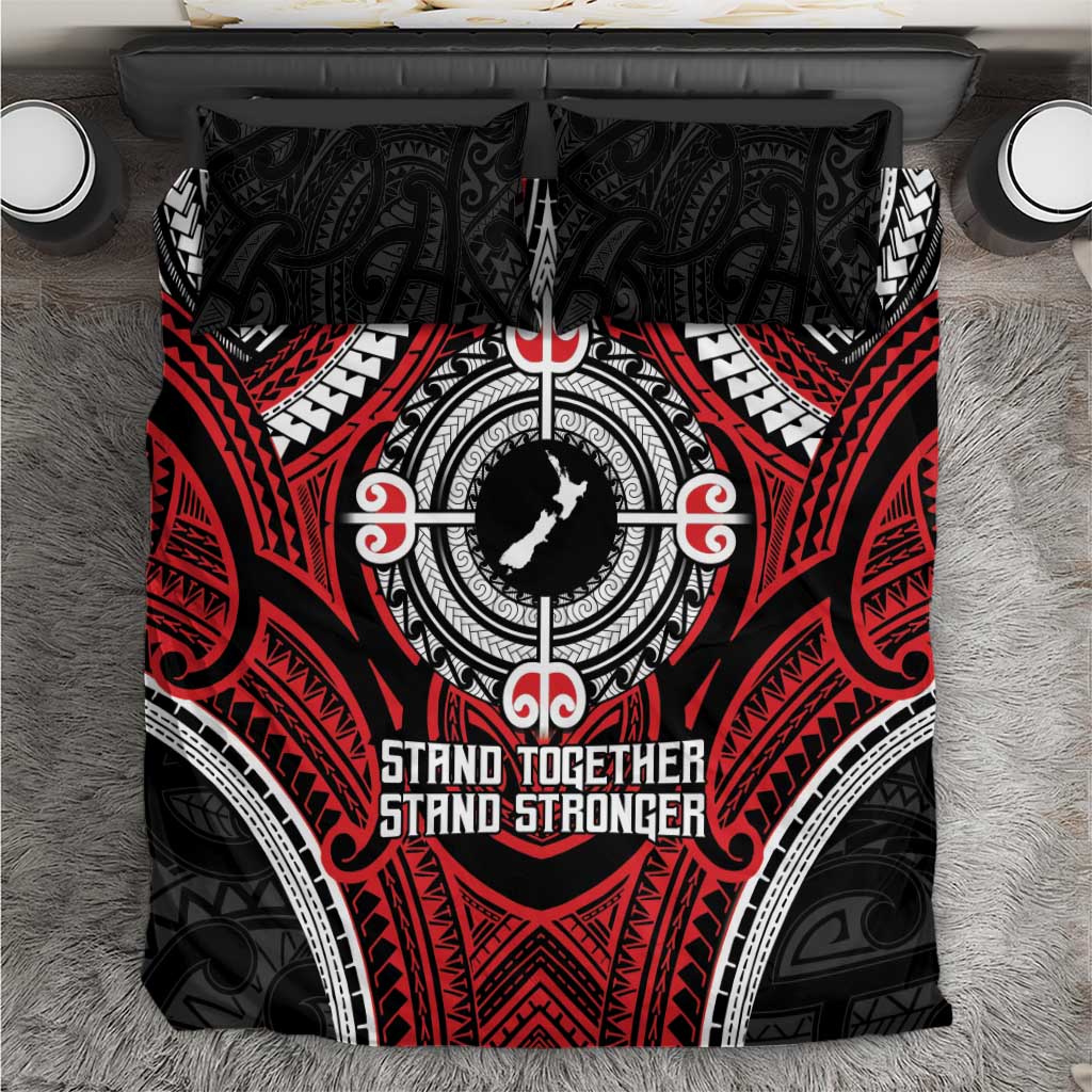 Aotearoa Proud To Be Maori Bedding Set New Zealand Fight Together LT9 Red - Polynesian Pride