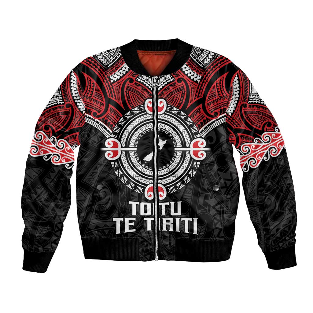 Aotearoa Proud To Be Maori Bomber Jacket New Zealand Fight Together LT9 Unisex Red - Polynesian Pride