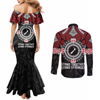Aotearoa Proud To Be Maori Couples Matching Mermaid Dress and Long Sleeve Button Shirt New Zealand Fight Together