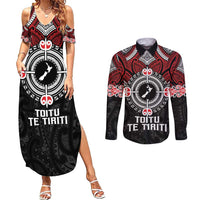 Aotearoa Proud To Be Maori Couples Matching Summer Maxi Dress and Long Sleeve Button Shirt New Zealand Fight Together