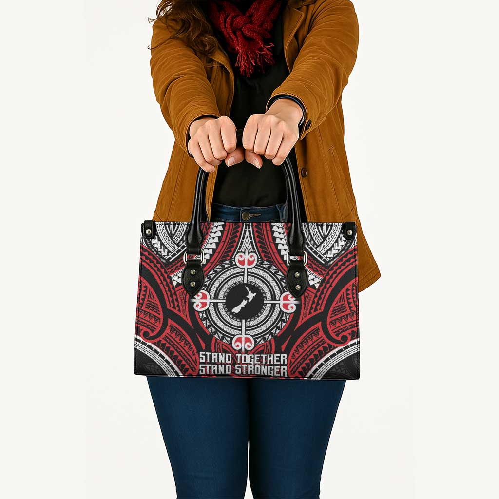 Aotearoa Proud To Be Maori Leather Bag New Zealand Fight Together - Polynesian Pride