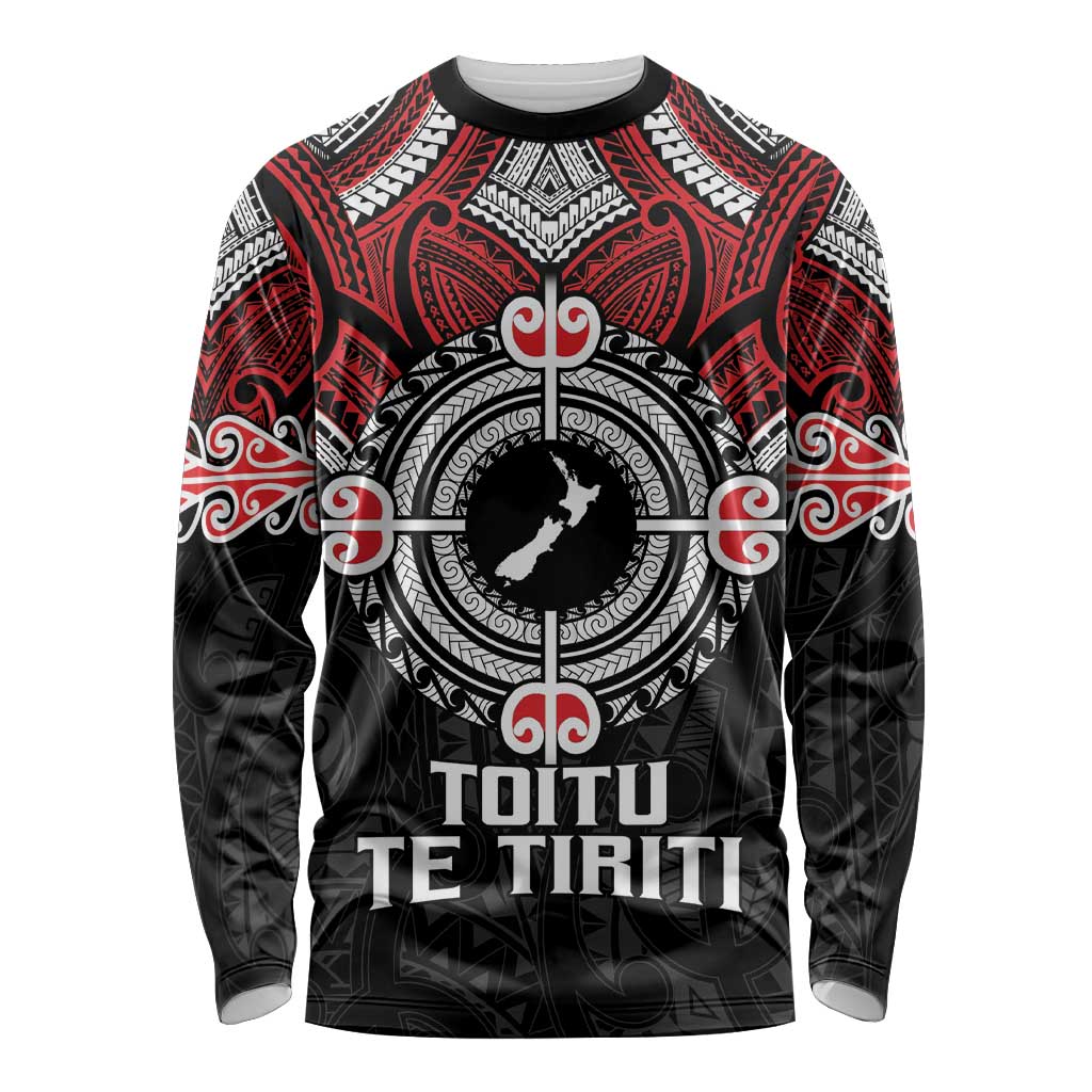 Aotearoa Proud To Be Maori Long Sleeve Shirt New Zealand Fight Together LT9 Unisex Red - Polynesian Pride