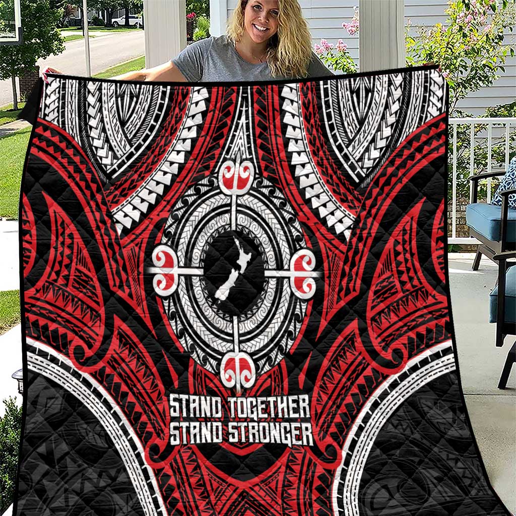 Aotearoa Proud To Be Maori Quilt New Zealand Fight Together LT9 Red - Polynesian Pride