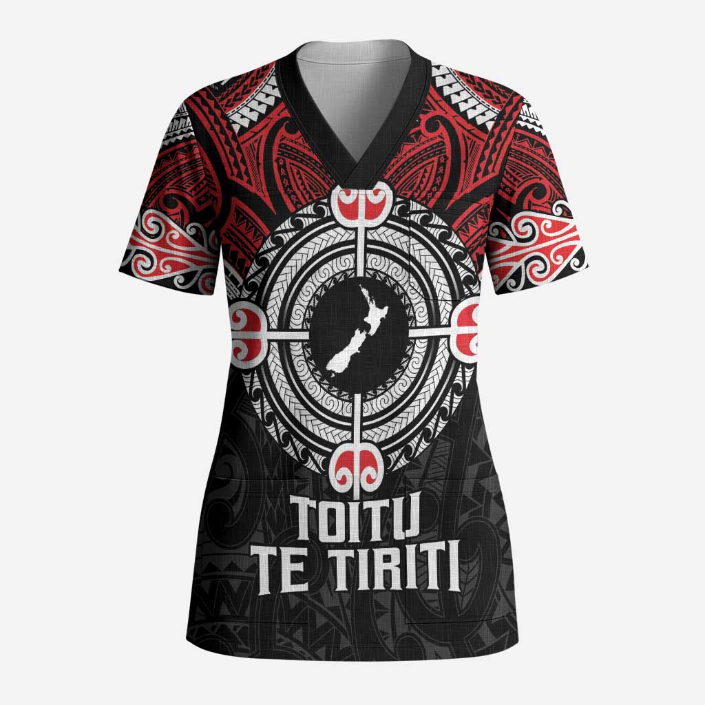 Aotearoa Proud To Be Maori Scrub Top New Zealand Fight Together - Polynesian Pride