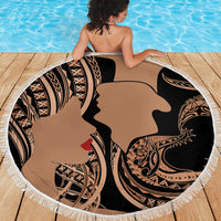 Personalised Valentines Day Romantic Lovers Beach Blanket LT9 - Polynesian Pride