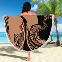 Personalised Valentines Day Romantic Lovers Beach Blanket LT9 - Polynesian Pride