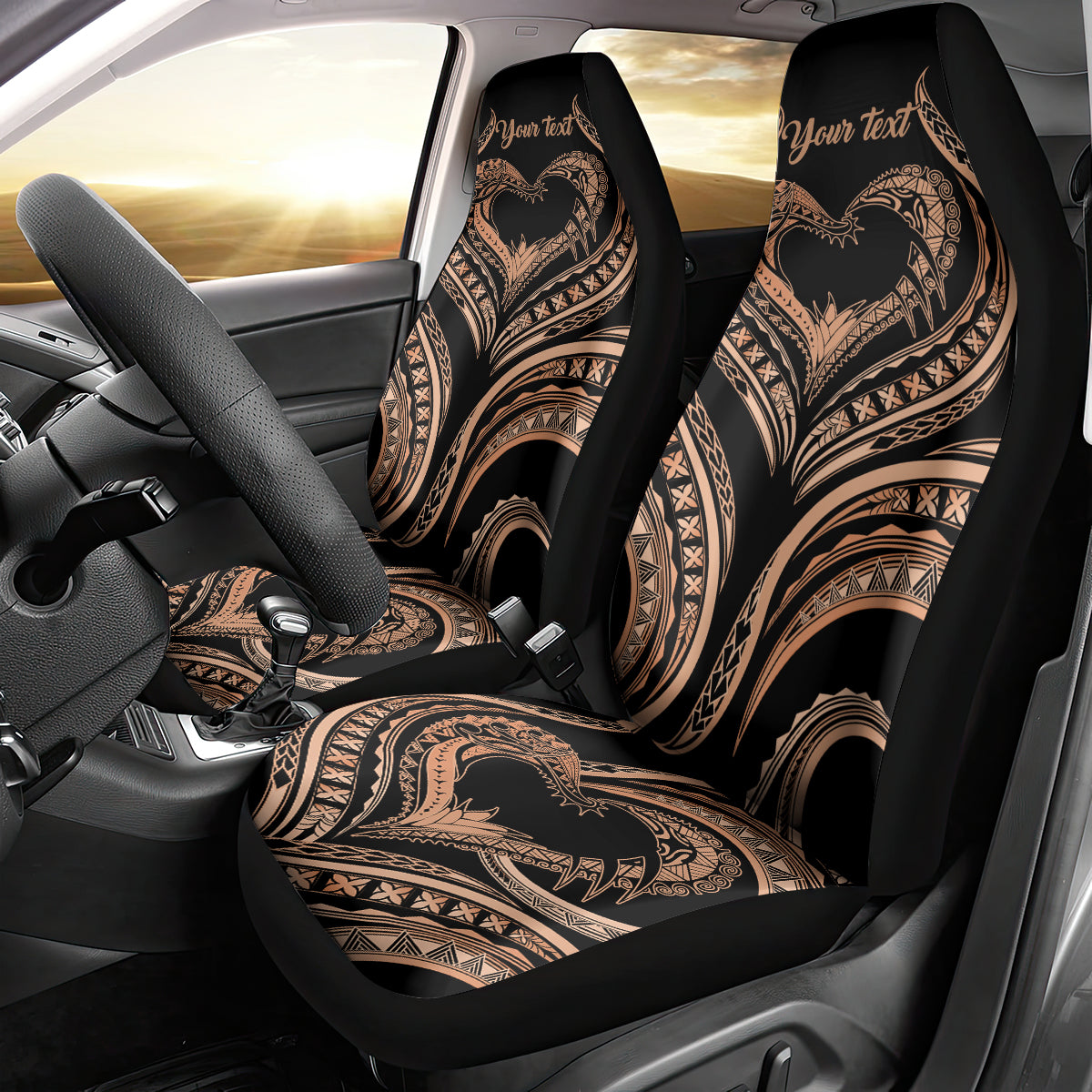 Personalised Valentines Day Romantic Lovers Car Seat Cover LT9 - Polynesian Pride