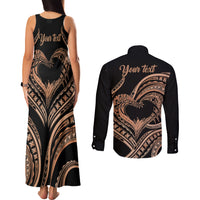 Personalised Valentines Day Romantic Lovers Couples Matching Tank Maxi Dress and Long Sleeve Button Shirt LT9 - Polynesian Pride