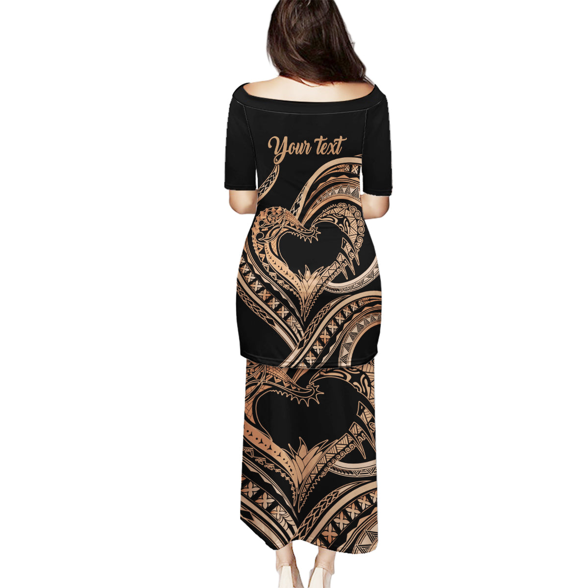 Personalised Valentines Day Romantic Lovers Family Matching Puletasi and Hawaiian Shirt LT9 - Polynesian Pride