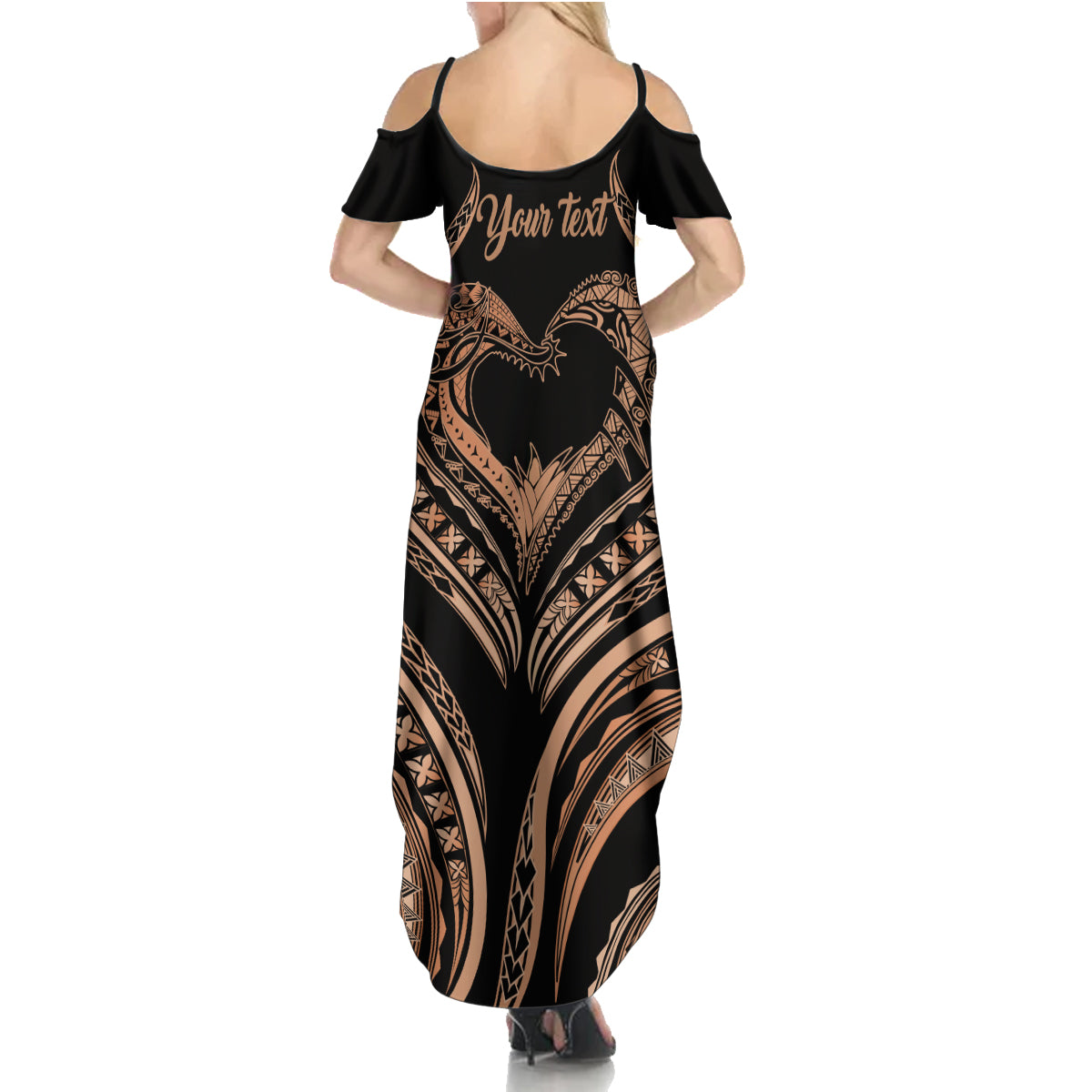 Personalised Valentines Day Romantic Lovers Family Matching Summer Maxi Dress and Hawaiian Shirt LT9 - Polynesian Pride