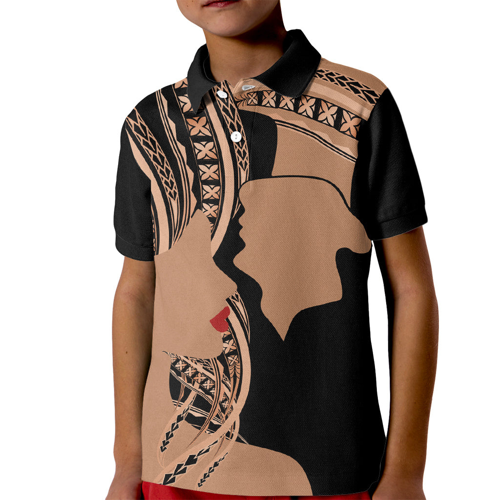 Personalised Valentines Day Romantic Lovers Kid Polo Shirt LT9 Kid Gold - Polynesian Pride