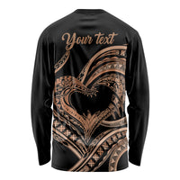 Personalised Valentines Day Romantic Lovers Long Sleeve Shirt LT9 - Polynesian Pride