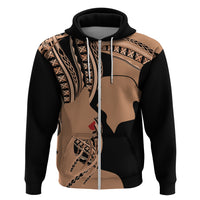 Personalised Valentines Day Romantic Lovers Zip Hoodie LT9 Zip Hoodie Gold - Polynesian Pride