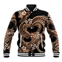 Polynesia Valentines Day Forever In My Heart Tattoo Baseball Jacket Gold Style LT9 Unisex Gold - Polynesian Pride