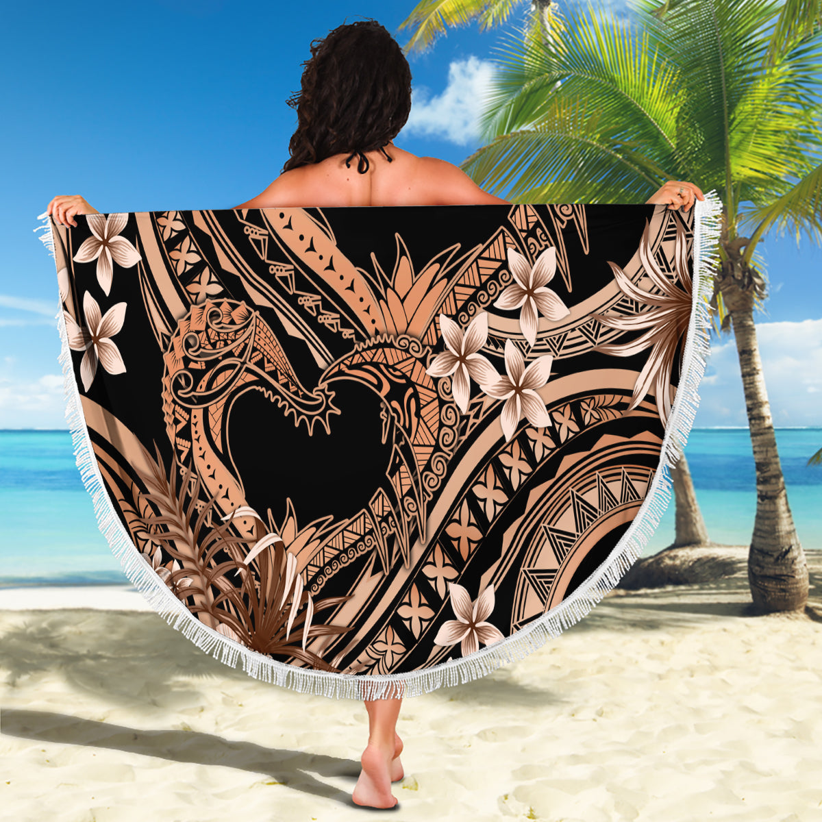 Polynesia Valentines Day Forever In My Heart Tattoo Beach Blanket Gold Style LT9 - Polynesian Pride