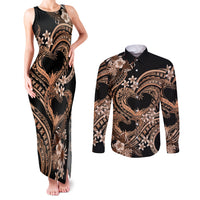 Polynesia Valentines Day Forever In My Heart Tattoo Couples Matching Tank Maxi Dress and Long Sleeve Button Shirt Gold Style LT9 Gold - Polynesian Pride