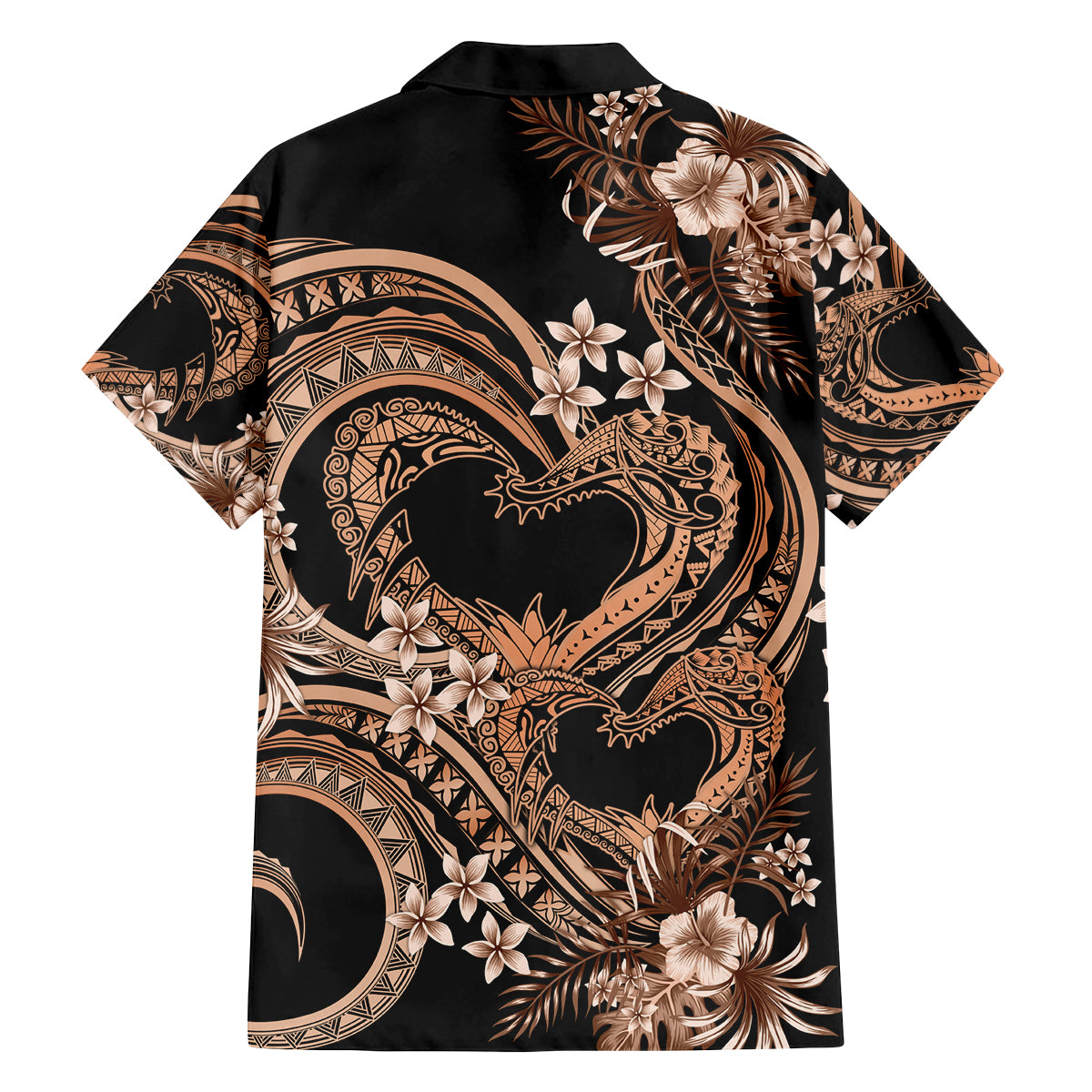 Polynesia Valentines Day Forever In My Heart Tattoo Family Matching Summer Maxi Dress and Hawaiian Shirt Gold Style LT9 - Polynesian Pride