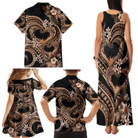 Polynesia Valentines Day Forever In My Heart Tattoo Family Matching Tank Maxi Dress and Hawaiian Shirt Gold Style LT9 - Polynesian Pride