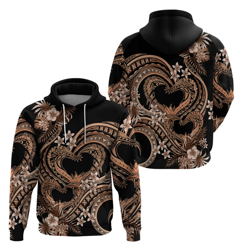 Polynesia Valentines Day Forever In My Heart Tattoo Hoodie Gold Style LT9 - Polynesian Pride
