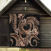 Polynesia Valentines Day Forever In My Heart Tattoo Quilt Gold Style LT9 - Polynesian Pride