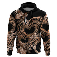 Polynesia Valentines Day Forever In My Heart Tattoo Zip Hoodie Gold Style LT9 Pullover Hoodie Gold - Polynesian Pride