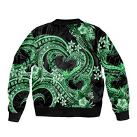 Polynesia Valentines Day Forever In My Heart Tattoo Bomber Jacket Green Style LT9 - Polynesian Pride