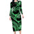 Polynesia Valentines Day Forever In My Heart Tattoo Long Sleeve Bodycon Dress Green Style LT9 Long Dress Green - Polynesian Pride