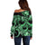 Polynesia Valentines Day Forever In My Heart Tattoo Off Shoulder Sweater Green Style LT9 - Polynesian Pride