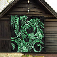 Polynesia Valentines Day Forever In My Heart Tattoo Quilt Green Style LT9 - Polynesian Pride