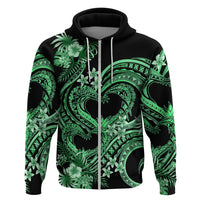 Polynesia Valentines Day Forever In My Heart Tattoo Zip Hoodie Green Style LT9 Zip Hoodie Green - Polynesian Pride
