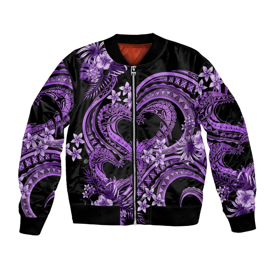 Polynesia Valentines Day Forever In My Heart Tattoo Bomber Jacket Purple Style LT9 Unisex Purple - Polynesian Pride
