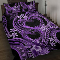 Polynesia Valentines Day Forever In My Heart Tattoo Quilt Bed Set Purple Style LT9 Purple - Polynesian Pride