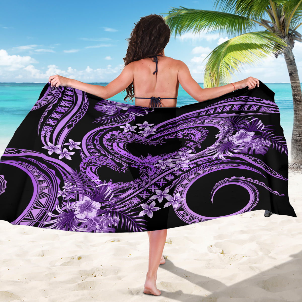 Polynesia Valentines Day Forever In My Heart Tattoo Sarong Purple Style LT9 - Polynesian Pride