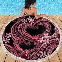 Polynesia Valentines Day Forever In My Heart Tattoo Beach Blanket Pink Style LT9 - Polynesian Pride